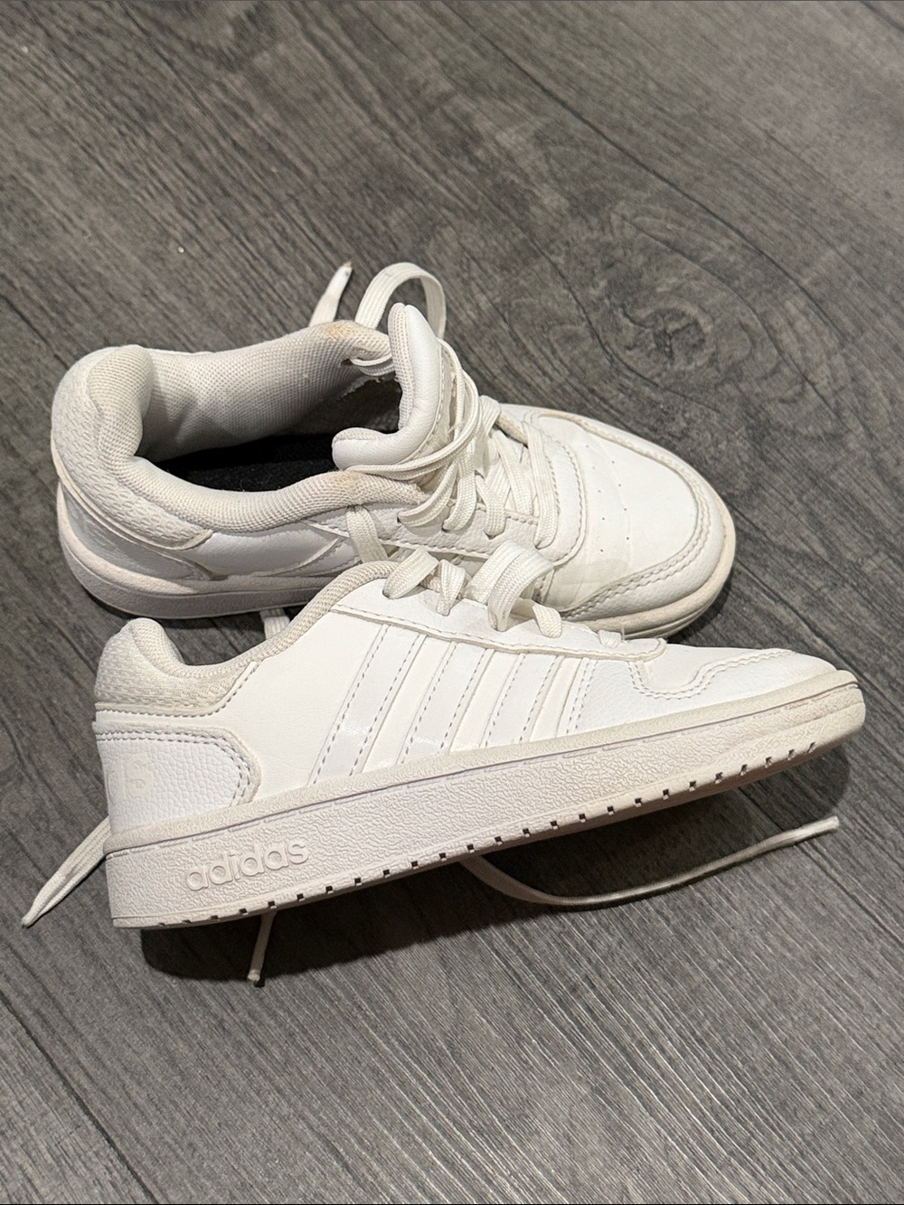 adidas Kids White Low-Top Lace-Up Sneakers